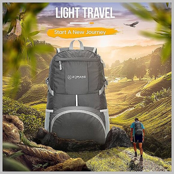 Lightweight Packable Backpack 35L - Light Foldable Backpacks Dimgray - Picture 6 of 7